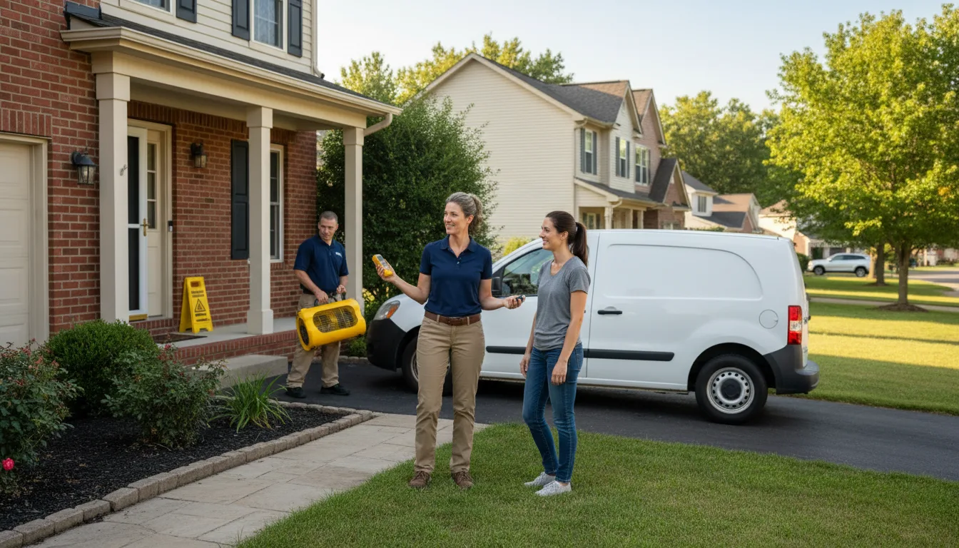 Residential water damage restoration in Alex, OK
